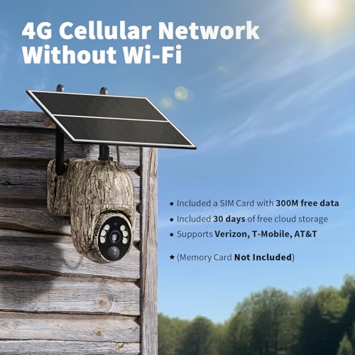 Cellular Trail Camera 4G LTE with Solar Panel, Motion Activated, 2K Night Vision E2472