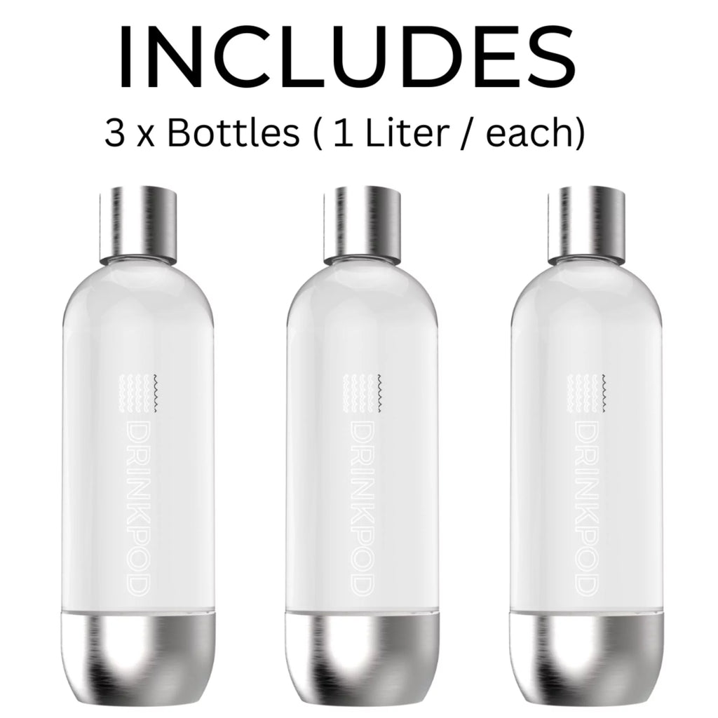 Stainless Steel Sparkling Water Machine with CO2 Cylinder and 3 Bottles K4743