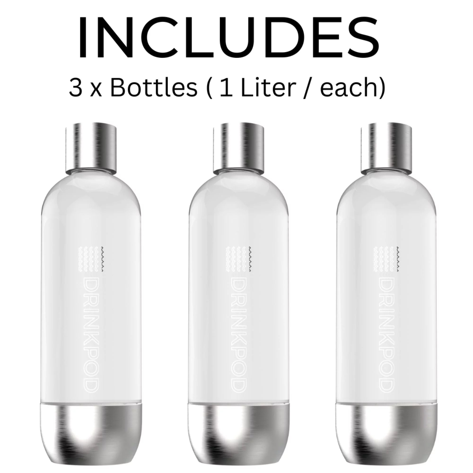 Stainless Steel Sparkling Water Machine with CO2 Cylinder and 3 Bottles K4743