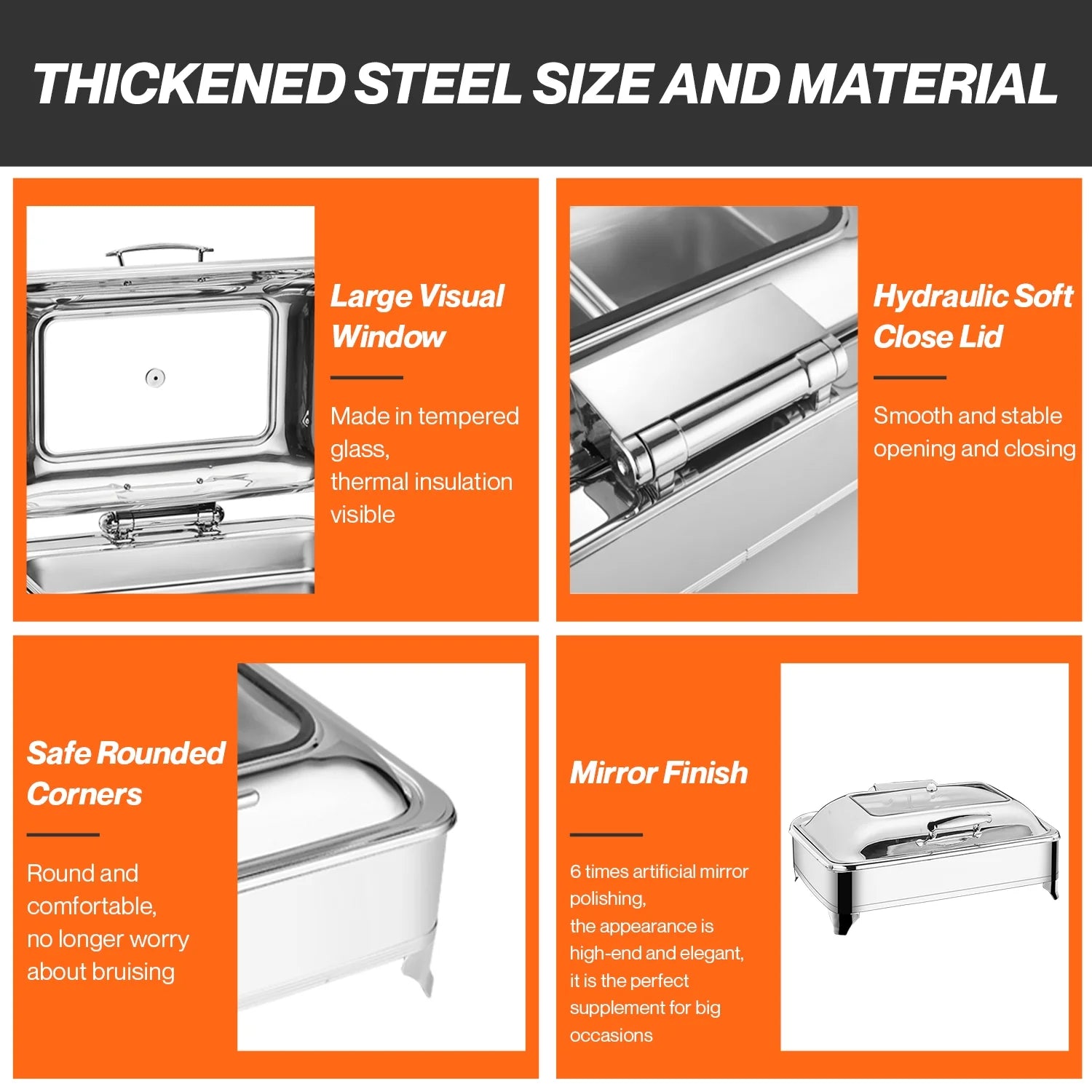 Electric Buffet Server Food Warmer with Glass Window L560068