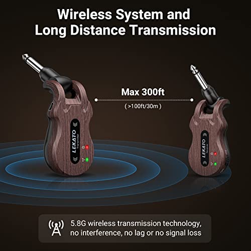 Wireless Guitar System 5.8GHz Transmitter Receiver for Electric Guitar Bass Q92598