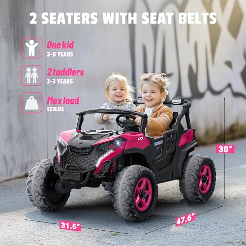 24V 2 Seater Ride on Car Truck, 4WD, Remote Control, Pink P334