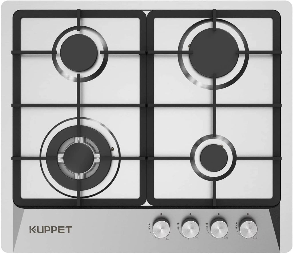 24 Inch Gas Cooktop with 4 Sealed Burners, Stainless Steel, NG/LPG Convertible O7493