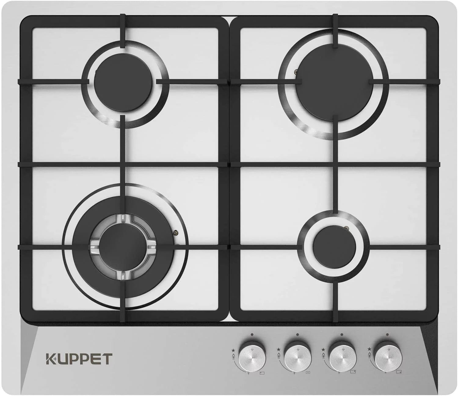24 Inch Gas Cooktop with 4 Sealed Burners, Stainless Steel, NG/LPG Convertible O7493