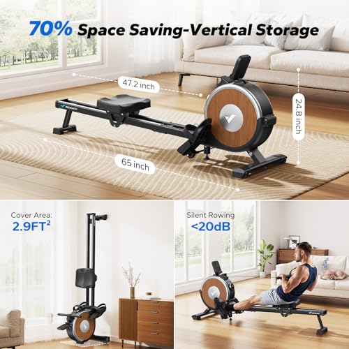 Magnetic Rowing Machine for Home, 16 Levels, Quiet Resistance, 350lbs Capacity D864861
