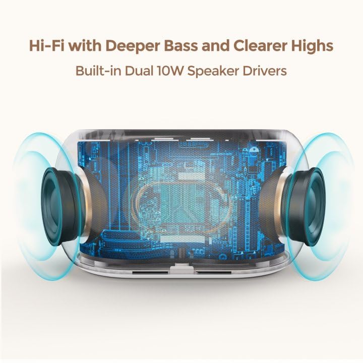 White Noise Sound Machine Alarm Clock with Bluetooth Speaker Q9962