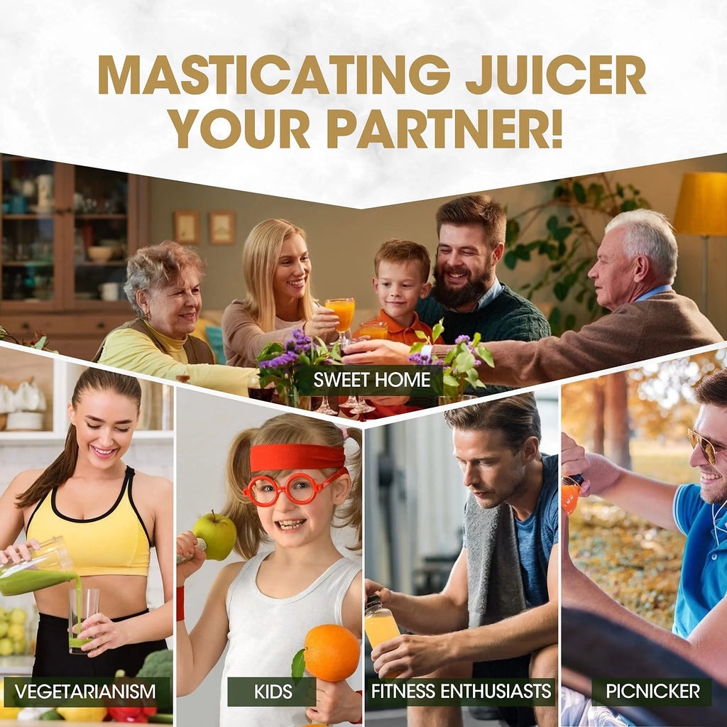Slow Masticating Juicer for Vegetables and Fruits, Cold Press Extractor C51735