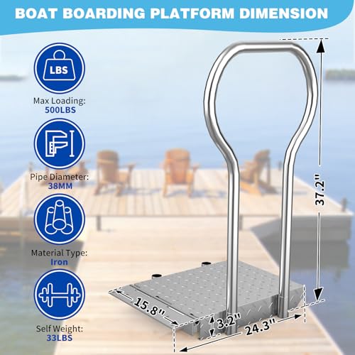 Foldable Dock Boarding Platform with Handrail H7785