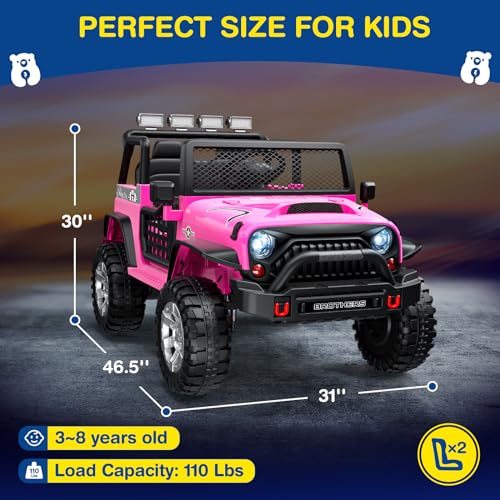 12V Kids Electric Ride On Car with Remote Control, 4-Wheel Suspension, Bluetooth Speaker P8629