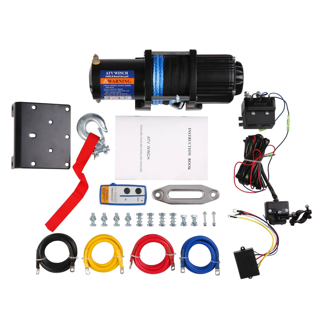 Electric Winch with 15m Synthetic Rope, 12V DC for Truck ATV SUV Towing K979