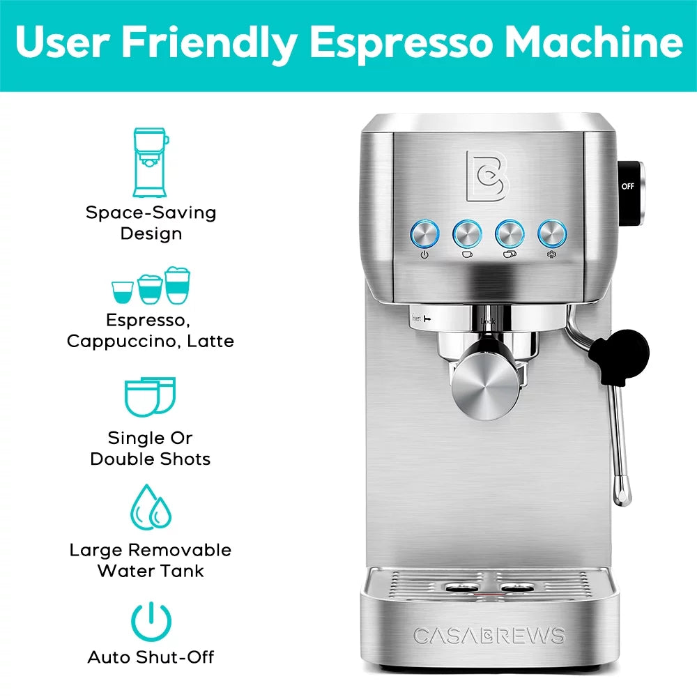 Espresso Machine with Milk Frother, 49 oz Water Tank N4690