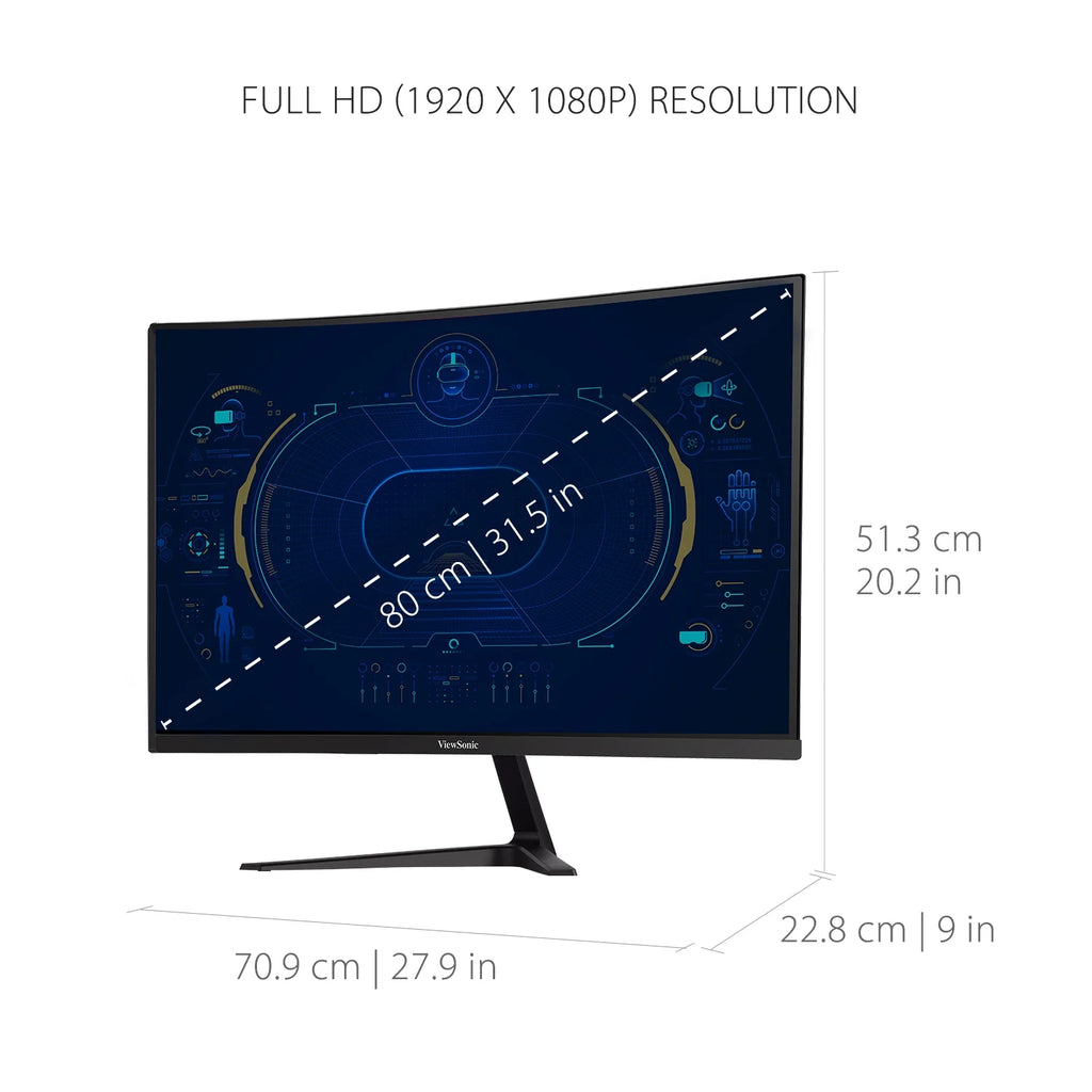 32 Inch Curved 1080p 165Hz Gaming Monitor with FreeSync and Eye Care K274