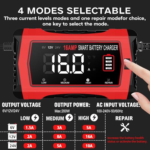 12V 24V 10-Stage Smart Battery Charger and Maintainer B154