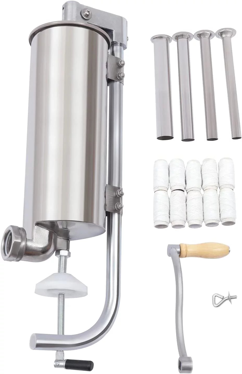 Portable 7lb 3L Manual Sausage Stuffer, 2 Speed Vertical Stainless Steel G2475