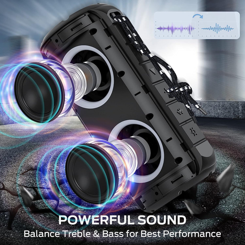 Portable Bluetooth Speaker with 24W Stereo Sound and RGB Lights V4511