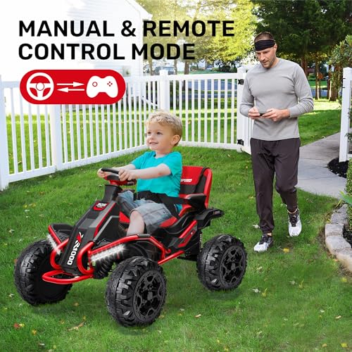 24V 4x4 Ride On Toy for Big Kids, 4x200W Motors, 5MPH, Parent Remote, Wide Adjustable Seat, Green L494349