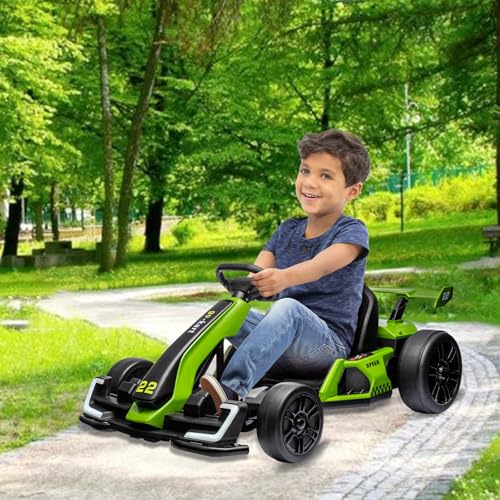 24V Electric Drift Go Kart for Kids, Adjustable Seat, 8mph C10094
