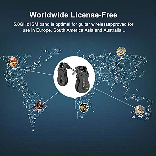 Wireless Guitar System 5.8GHz Transmitter Receiver for Electric Guitar Bass Q92598