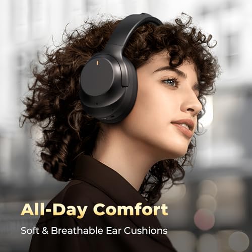 Wireless Bluetooth Over-Ear Headphones with Active Noise Cancelling, Black C613326