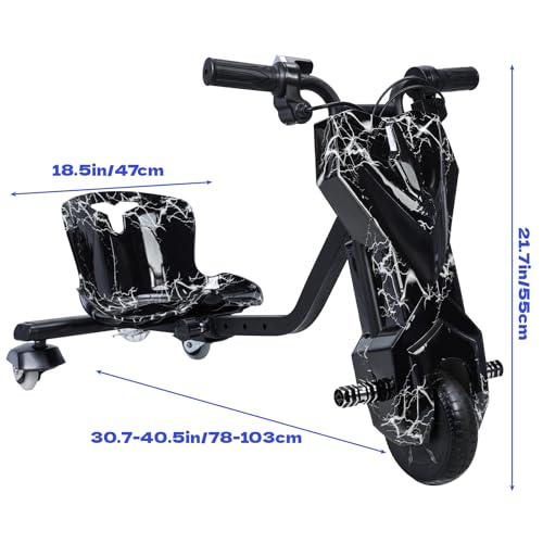 Electric Drift Trike for Kids, Adjustable Seat, 3-Wheel Drift Cart F42023