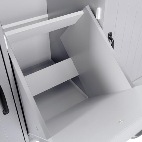 Farmhouse Kitchen Island with Drop Leaf, Barn Door and Wheels O34026