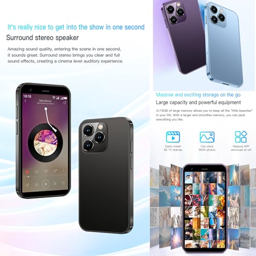 Mini Smartphone 3.0 Inch WiFi GPS Quad Core Android 8.1 Dual Sim HD Camera 2GB RAM 16GB ROM N523