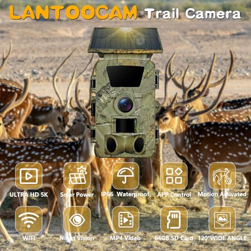 5K WiFi Trail Camera with Night Vision and 64GB SD Card Y120671