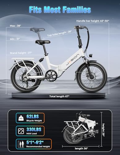 Folding Electric Bike for Adults, 1200W Peak Motor, 28MPH Max Speed, 48V 10AH Removable Battery, 20" Fat Tire M840673