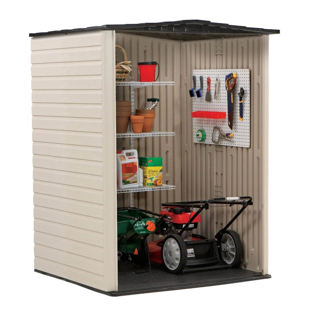 Outdoor Medium Vertical Storage Shed, Resin, Beige X30456