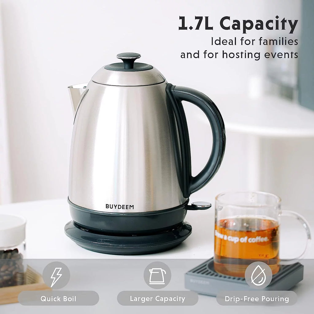 1.7L Stainless Steel Electric Kettle with Auto Shut-Off B821
