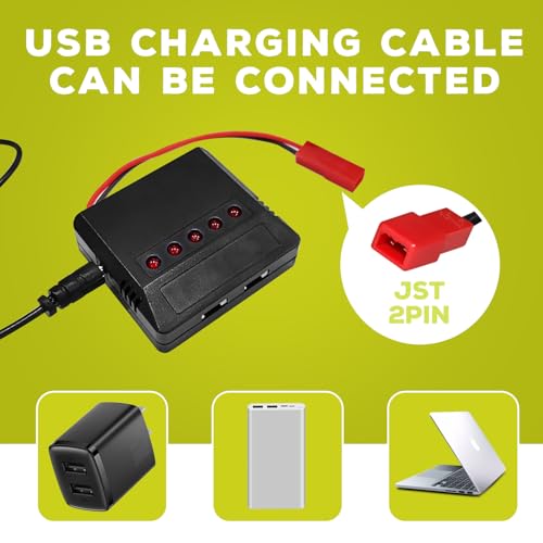 5PCS 3.7V 1200mAh 30C Lipo Battery with 5in1 Charger JST Plug for RC Quadcopters I711