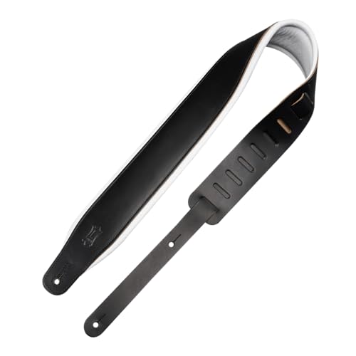 3" Wide Leather Guitar Strap with Foam Padding, Black L93354