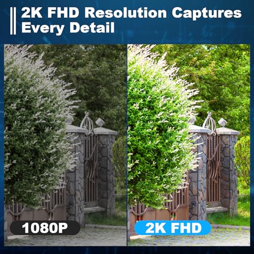 Wireless Outdoor Security Camera, 2K Battery Powered with AI Motion Detection J67126