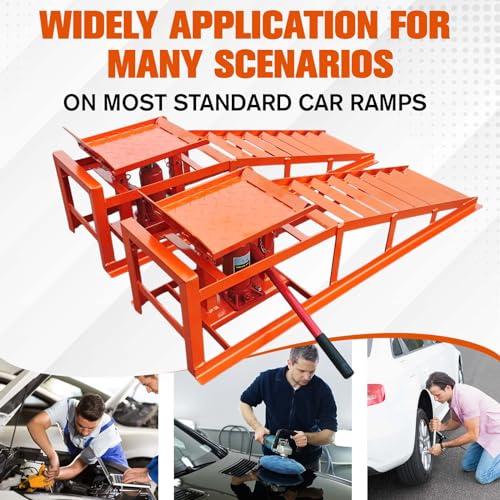 Hydraulic Car and Truck Service Ramps, 11023 Lbs Capacity, Portable Lifts for Oil Changes D8064