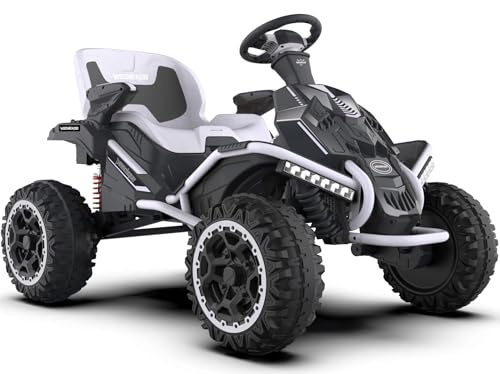 24V Ride on Toy for Big Kids with 4 Motors, Bluetooth Speaker, Adjustable Seat J34962