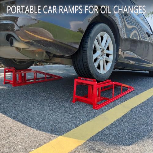 Hydraulic Car and Truck Service Ramps, 11023 Lbs Capacity, Portable Lifts for Oil Changes D8064
