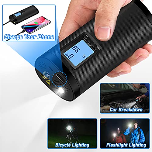 Portable Electric Bicycle Pump, 120PSI, Type-C Rechargeable, Presta & Schrader Valves A866982