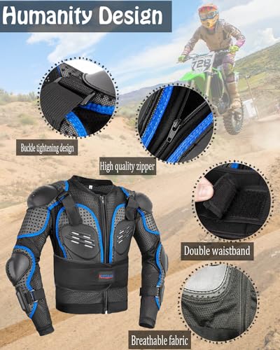 Kids Motorcycle Jacket with Chest Back Elbow Protection A980