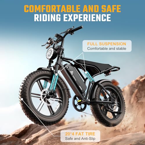 Electric Bike for Adults, 1500W Peak Brushless Motor, 28 MPH, 60 Miles, Fat Tire L32113