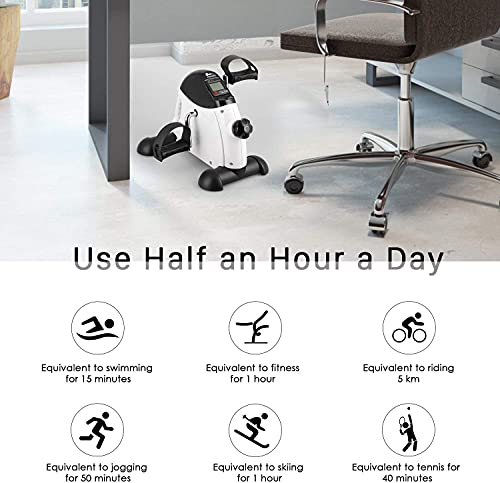 Under Desk Bike Pedal Exerciser with LCD Display A386994