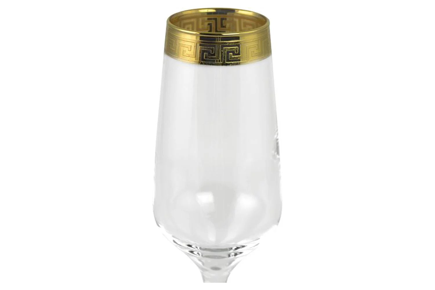8.5 in. Flute Glass with Greek Key Design, 6 Piece N8456