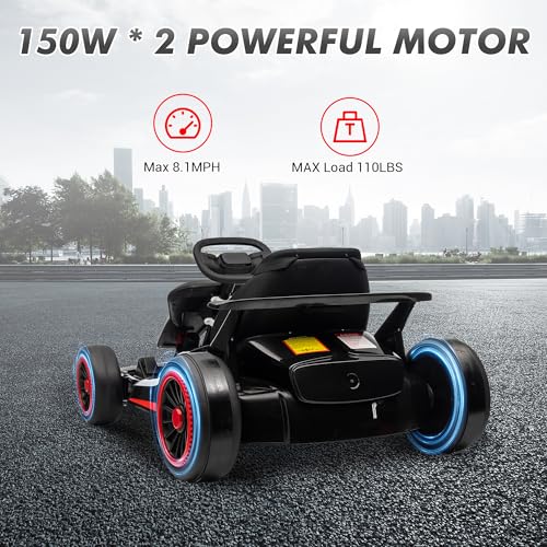 Electric Drift Kart with Adjustable Seat, 24V Ride On Toy for Kids G7951