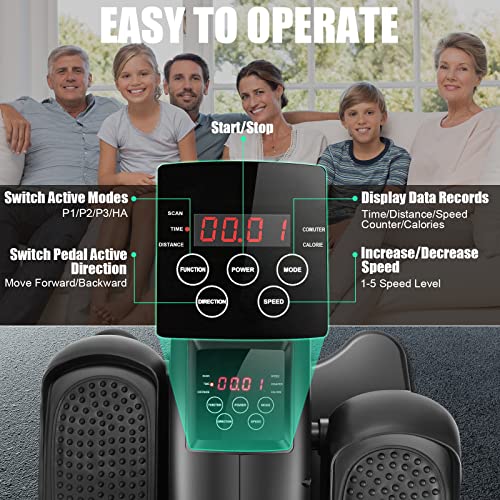 Under Desk Elliptical, Electric Leg Exerciser for Seniors Adults, Quiet Portable Seated Foot Pedal with Remote Control G7774