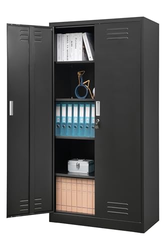 Metal Storage Cabinet with Adjustable Shelves, White W537131
