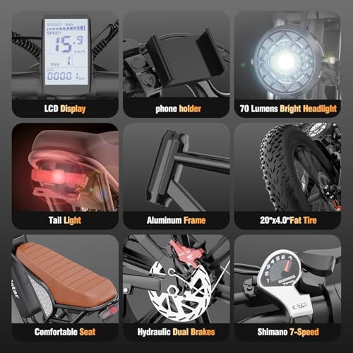 Electric Bike for Adults, 2000W, 52V 40AH, 20" Fat Tire, All Terrain G372