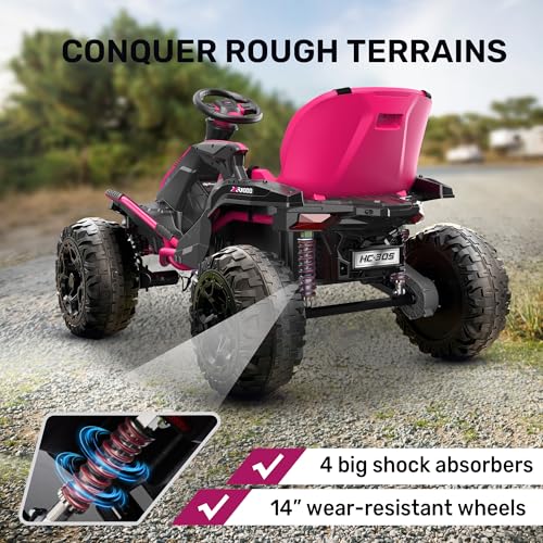 24V 4x4 Ride On Toy for Big Kids, 4x200W Motors, 5MPH, Parent Remote, Wide Adjustable Seat, Green L494349