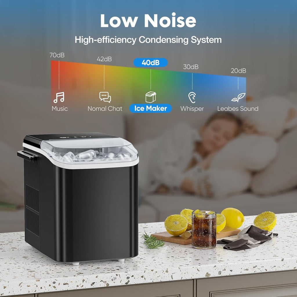 Ice Maker Countertop, Portable Mini Ice Machine, Self-Cleaning, 2 Ice Sizes R31547