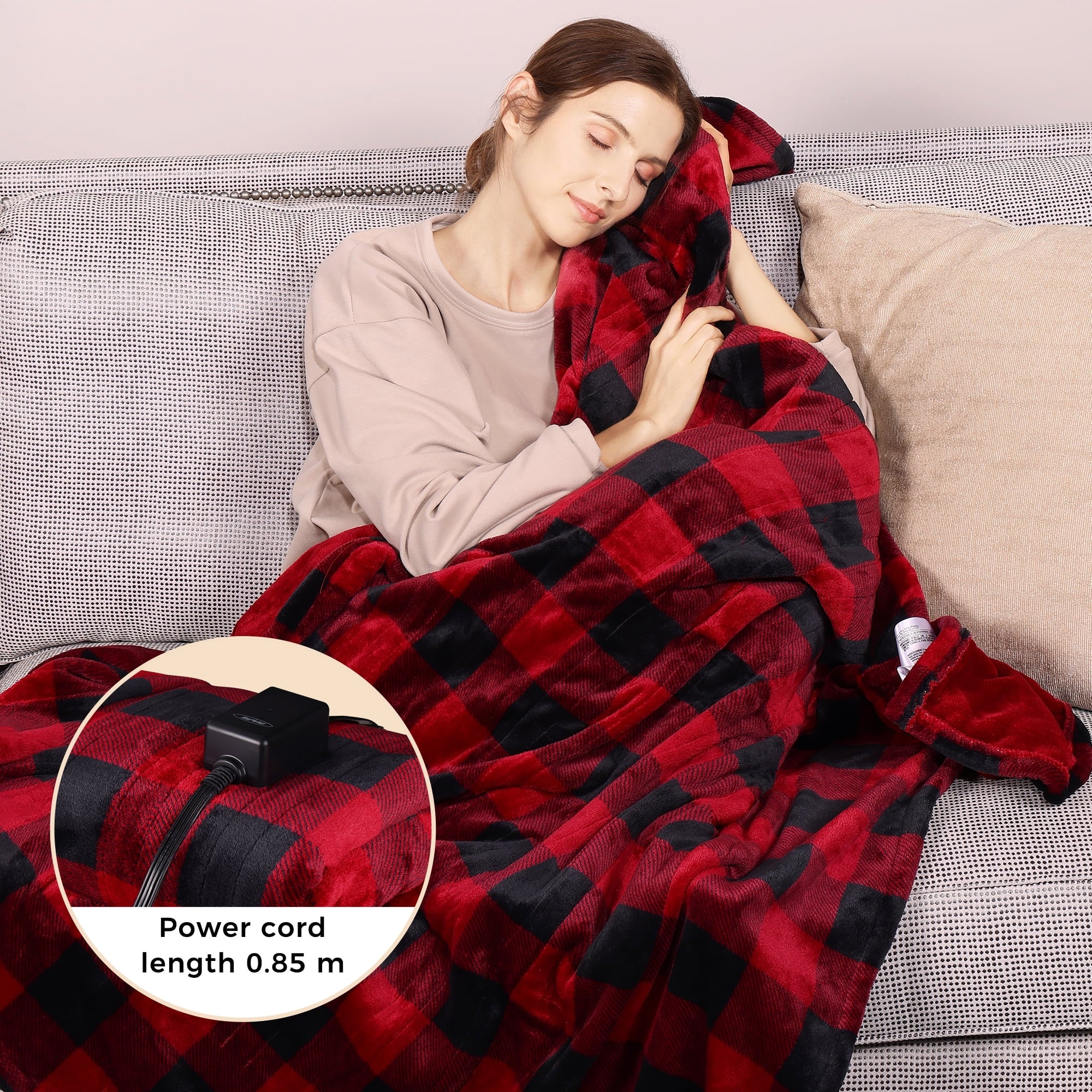 Heated Throw Blanket with Auto Shutoff, Machine Washable L812