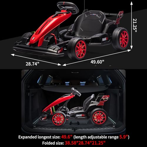 24V Electric Drift Kart for Kids with Adjustable Seat and 8.5MPH Speed Z339