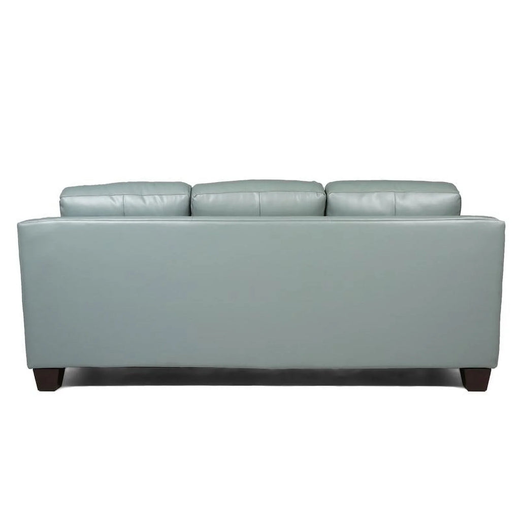 Spa Green Leather Tufted Sofa X8013